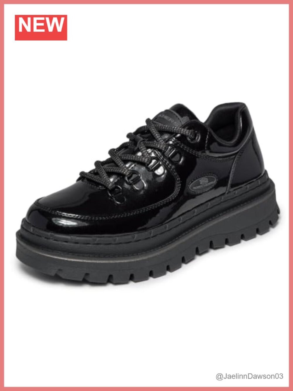 Patent Leather Platform Sneaker Boots Chunky Retro Lace Up